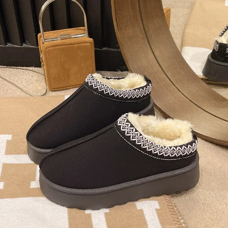 DANA Short Plush Flats Snow Boots
