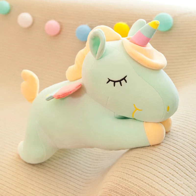 Cute Pony Plush Toy Rainbow Angel Unicorn Girl Heart Plush Doll