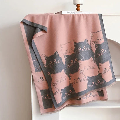 Cute Cat Cashmere Scarf