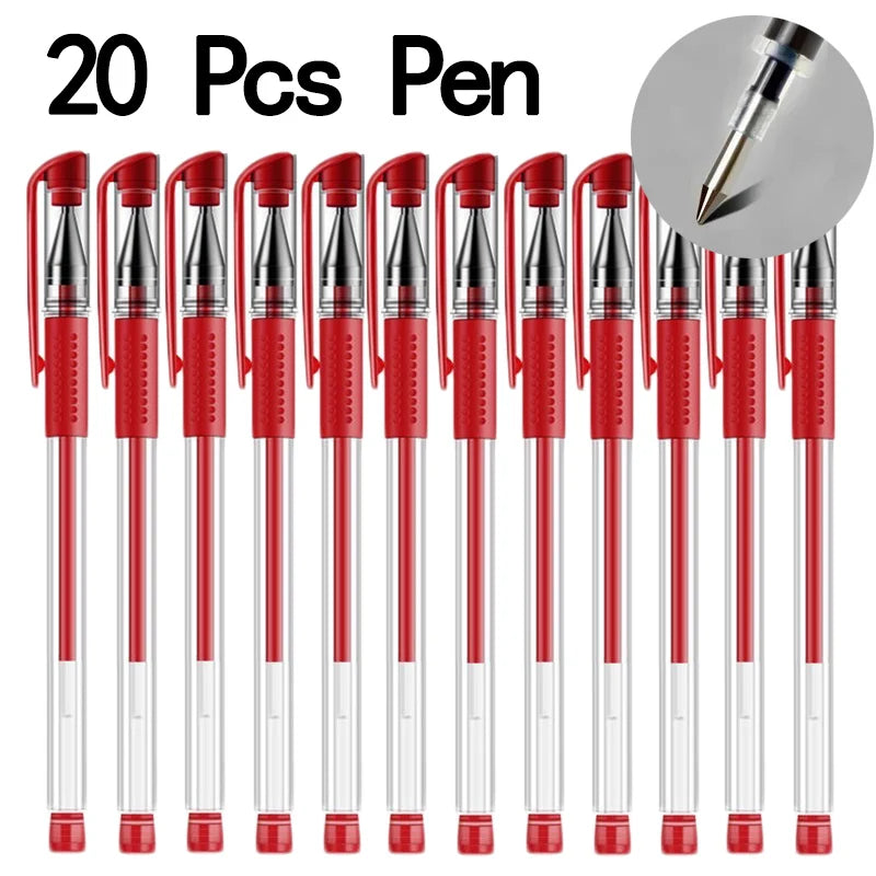20/50 Pcs Gel pens Set Black Blue Red Refill Gel School