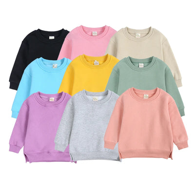 Winter Spring Pullovers Korean Baby Thicken Fleece 6M-7T Hoodies