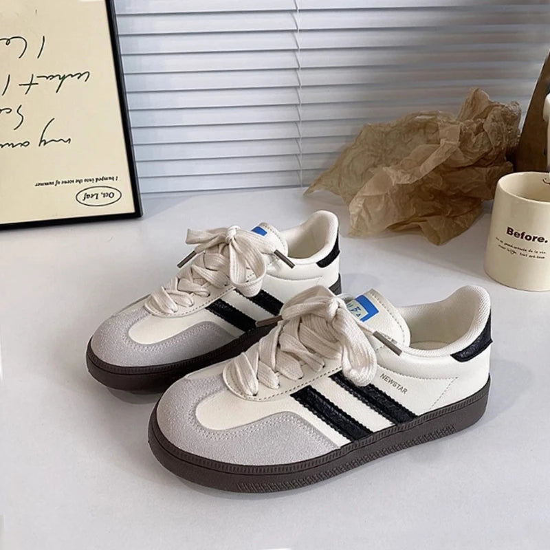 Casual Lace Up Flats Tennis  Walking Sneakers