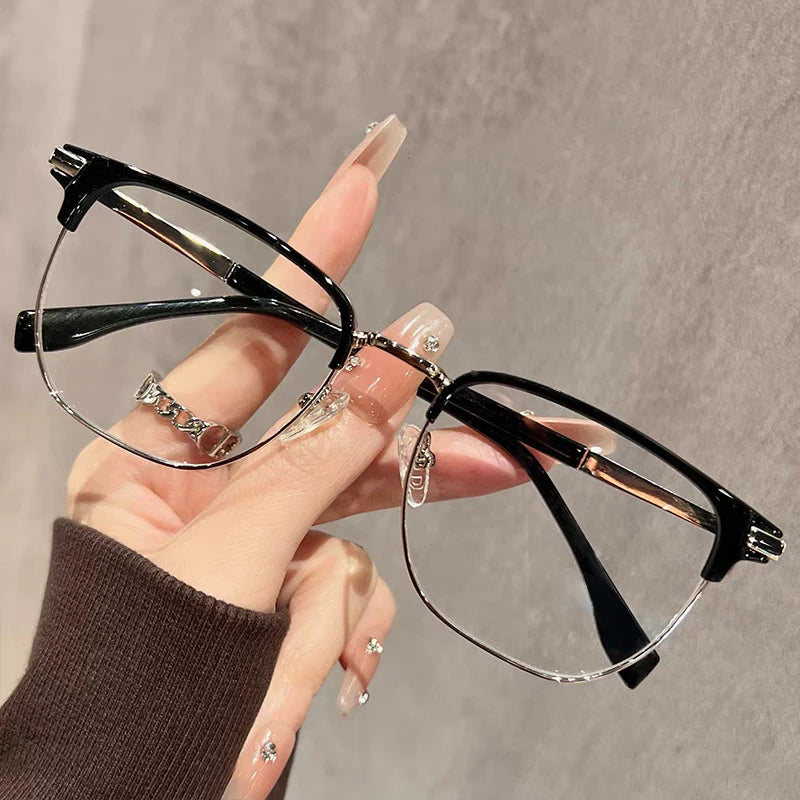 Square Anti Blue Light Presbyopia Eyeglasses Reading Glasses