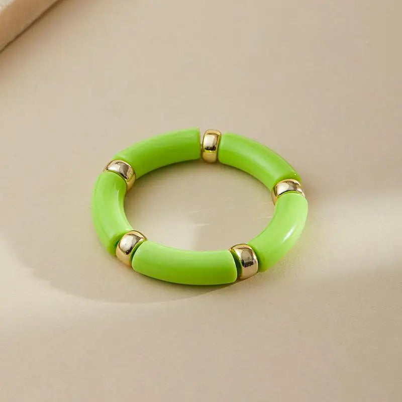 Mixed Color Bamboo Elastic Bracelets