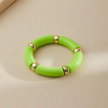 Mixed Color Bamboo Elastic Bracelets