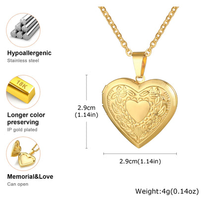 Photo Frame Glossy Stainless Steel Necklaces