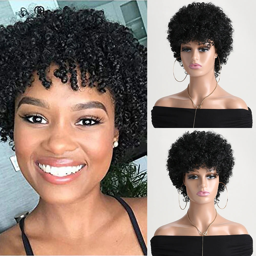 Afro Kinky Curly Soft Fluffy Hair Wigs