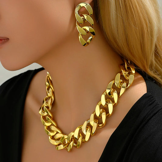 Exaggerated Necklace bracelet earrings set