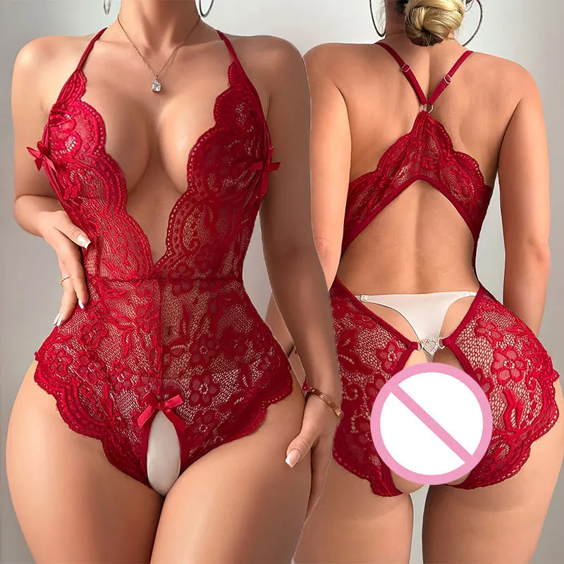 Crotchless Panties Bra Hot Sexy Bodysuit Porn Dolls Lingerie