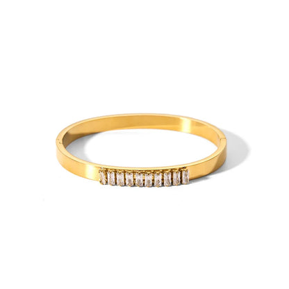 DANA Cubic Zirconia Bangles Stainless Steel Bracelets