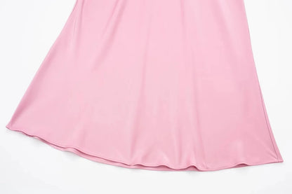 Faldas largas informales de satén de talle alto