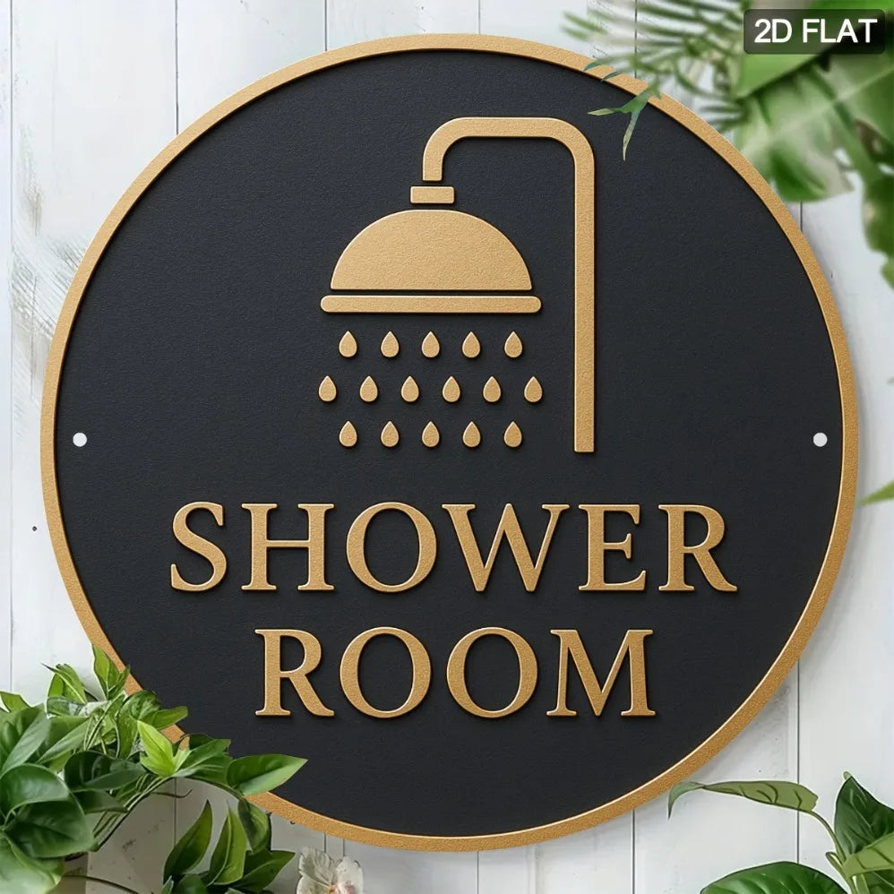 Golden Shower Head Sign  Bathroom Decor