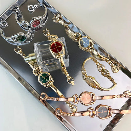 Retro Button Wristband Bracelet Quartz Watch Bracelet