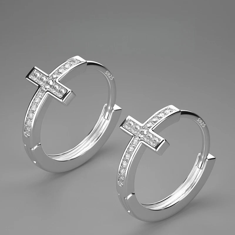 925 Sterling Silver Frosting Hoop Earrings