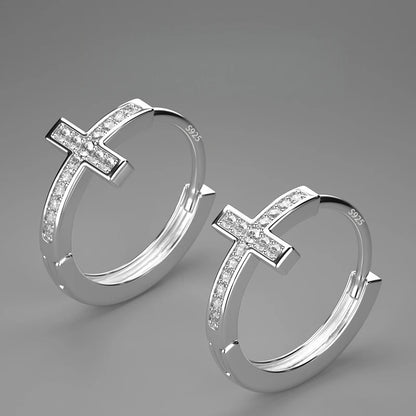 925 Sterling Silver Frosting Hoop Earrings