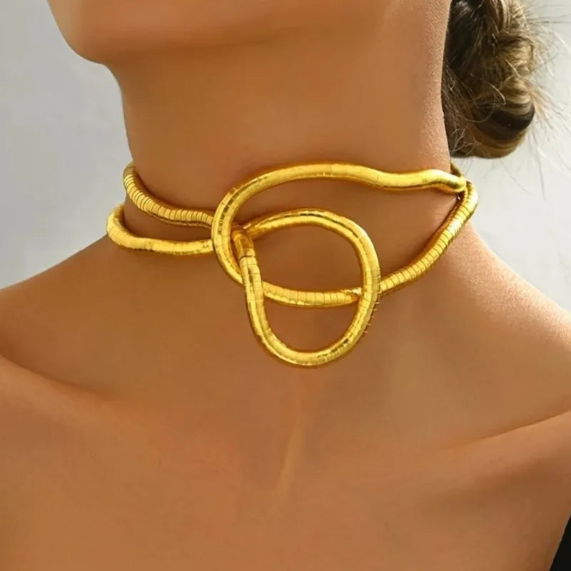 Vinatge Bendable Geometric Long Chain Necklace