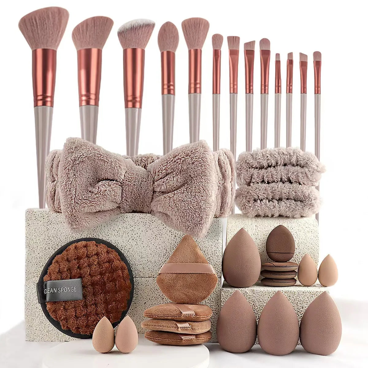 33pcs beauty set makeup kit  large and small beauty sponges