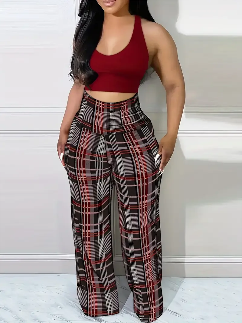 بناطيل واسعة الأرجل بناطيل بخصر مرتفع