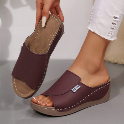 DANA Wedge Slippers Open Toe Shoes