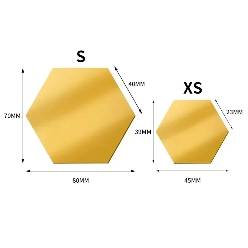 Hexagon Acrylic Mirror Wall Home Decoration Sticker