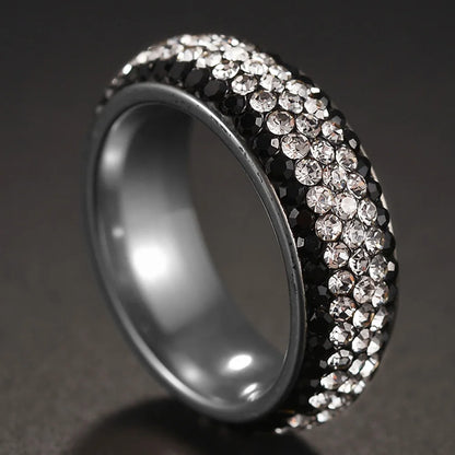 Blue Black Red Clear Crystal Ring