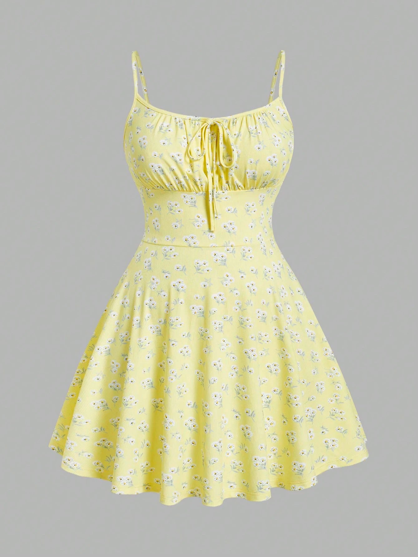 Floral elegant sleeveless thin strap dress