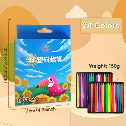 12-36 Color Washable Crayons Non-Toxic Erasable Triangular