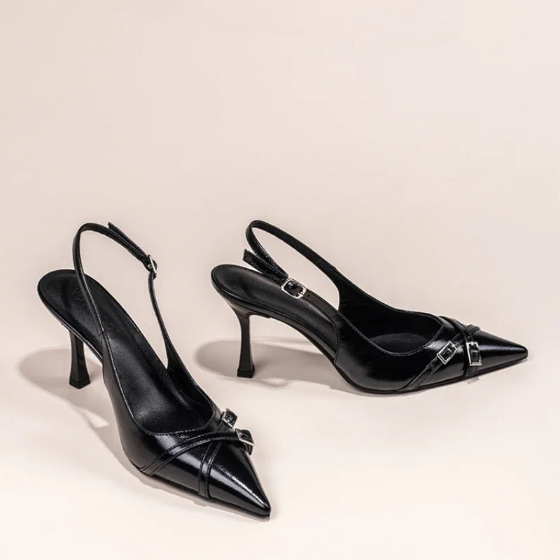 Shallow Mouth High-heeled Elegant Buckle Stiletto Shoes