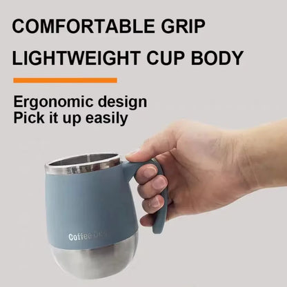 500ML Stainless Steel Coffee Cup with Lid Dual-Layer Vacuum Insulation
