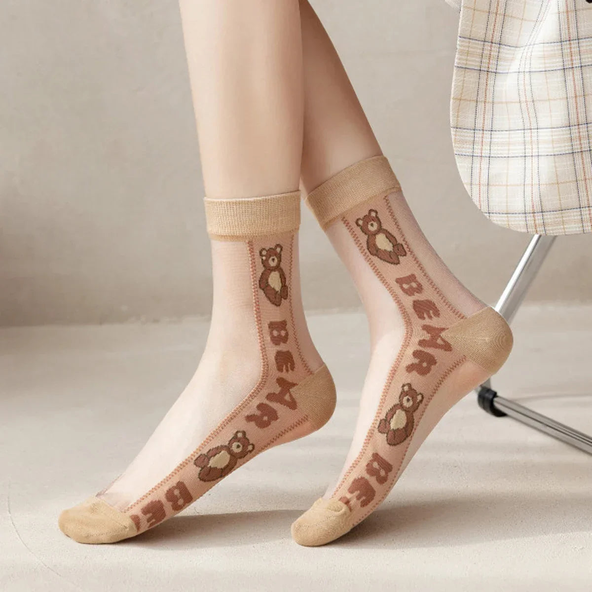 5 Pairs Lace Sexy Transparent Thin Socks