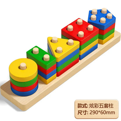 Montessori Wooden Sorting Stacking Puzzle Skill Toy