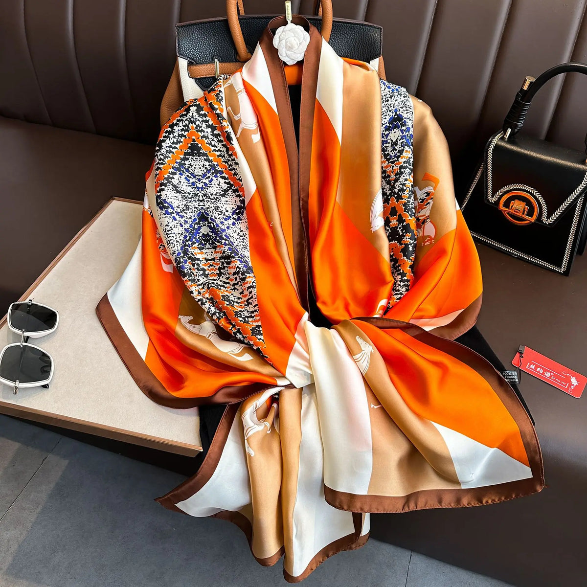 Luxury Silk 180X90CM Long Scarf Popular Silk Headscarf  Shawl