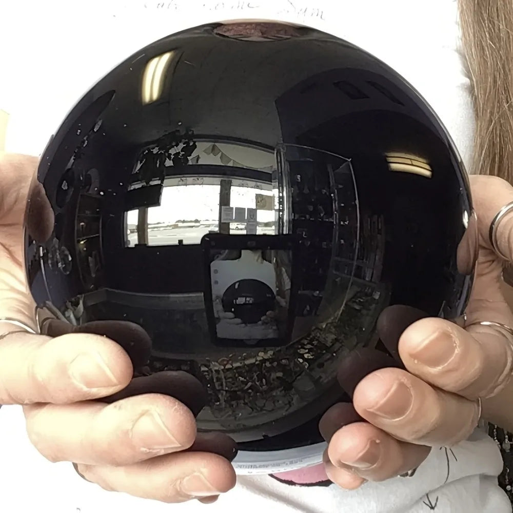 Natural Black Obsidian Sphere Healing Crystal Magic Ball