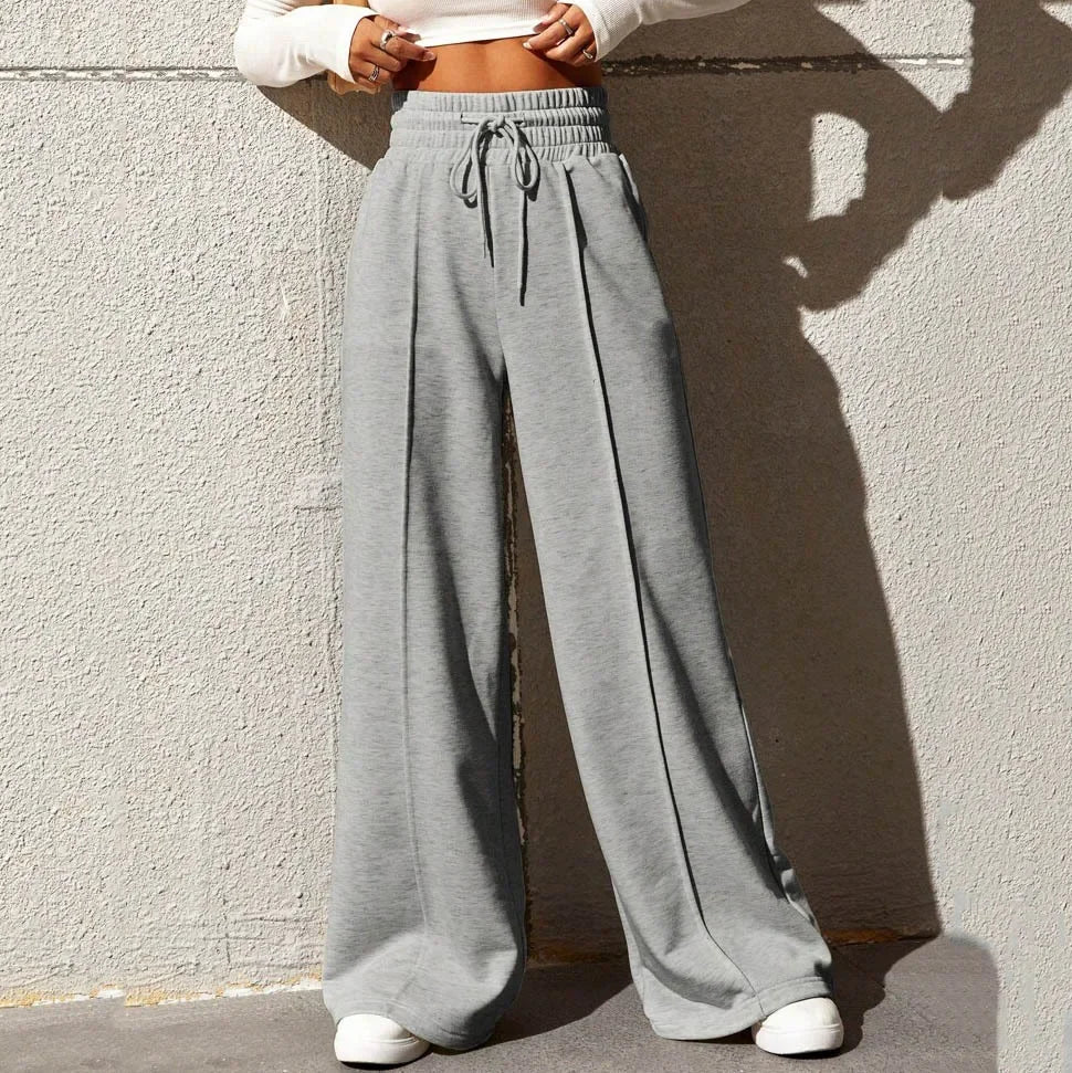 Sports straight tube loose fitting wide leg pants