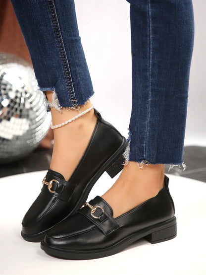 Flat Round Head Small Leather Shoes