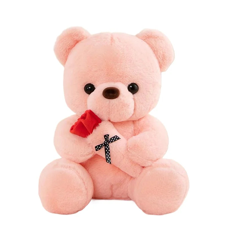 Cute Rose Bear Plush Toy Stuffed Animal Doll