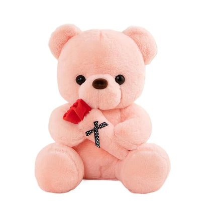 Cute Rose Bear Plush Toy Stuffed Animal Doll