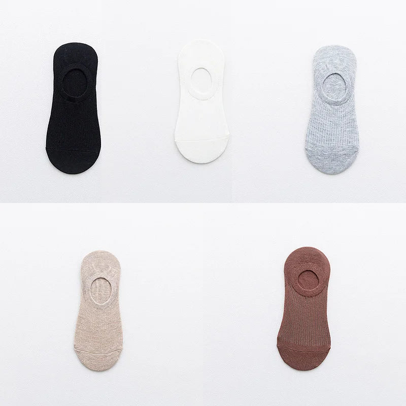 5Pairs Slippers Cotton Invisible Socks