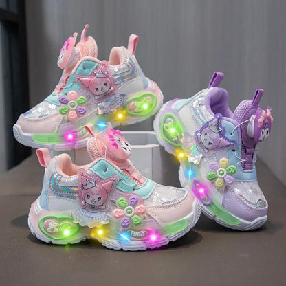 Illuminating Buttons Breathable Sneakers