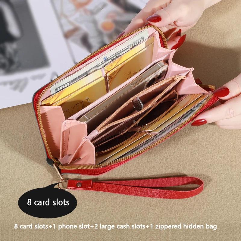 Long Wallet Coin Card Holder Leather Wallet