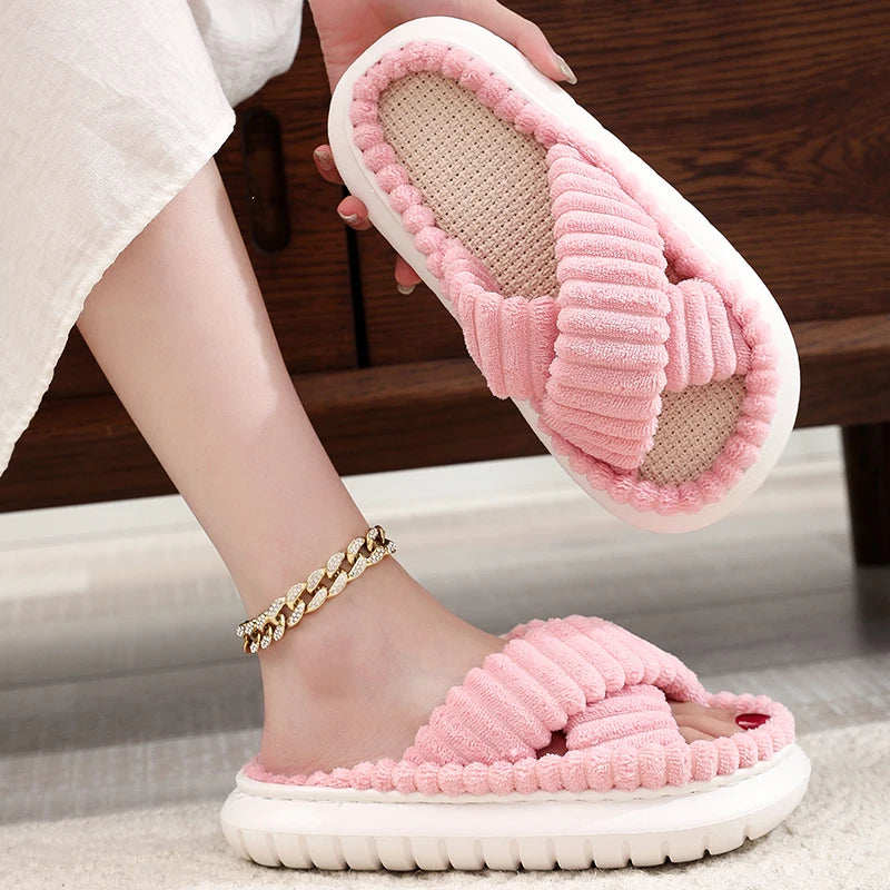 Home Open-Toe Cross Slippers