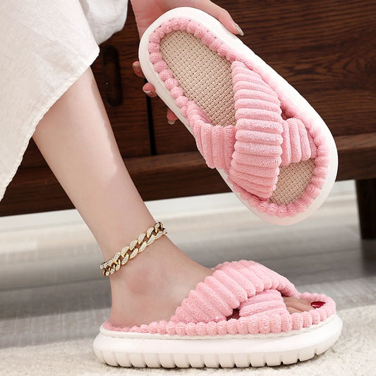 Home Open-Toe Cross Slippers