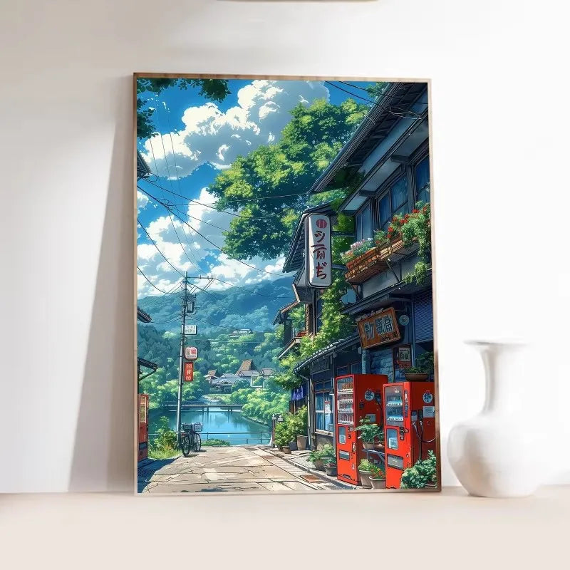 Japanese Tokyo Teahouse Cartoon Canvas Print