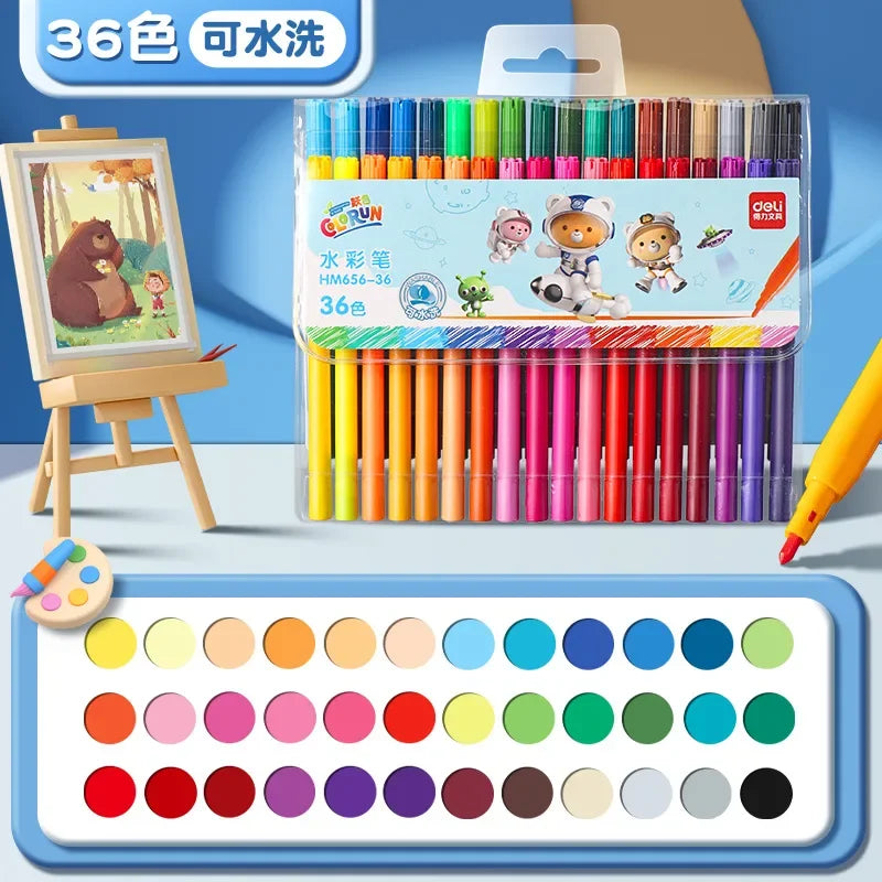 Washable Markers Set for Kids 12/24/36/48 Art Colors Drawing Pen