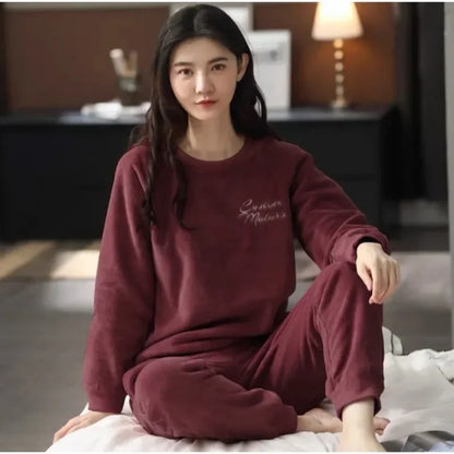 Warm Long Sleeve Cartoon Loungewear Pajama Sets