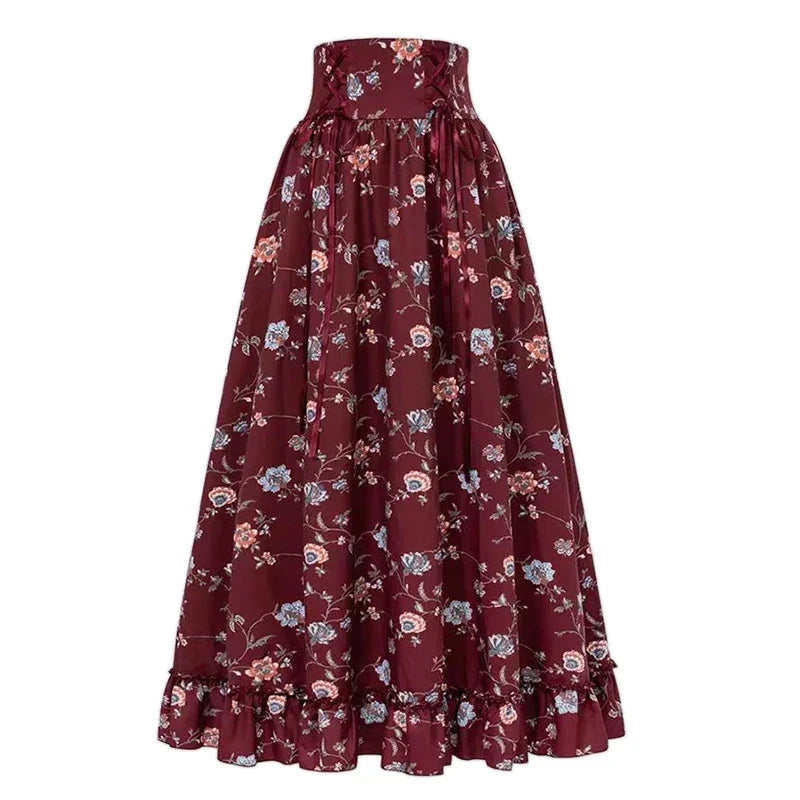 Maxi High Waist Ruffled Skirts