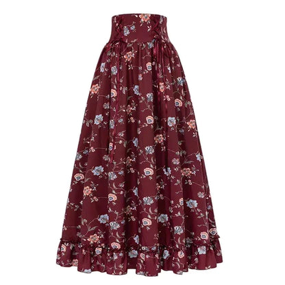 Maxi High Waist Ruffled Skirts