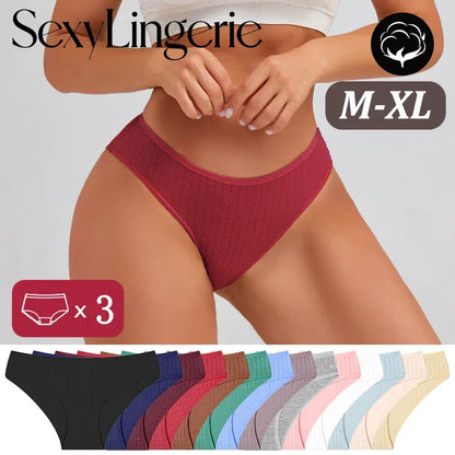 Seamless Cotton Sexy Low Rise Stripes Lingerie