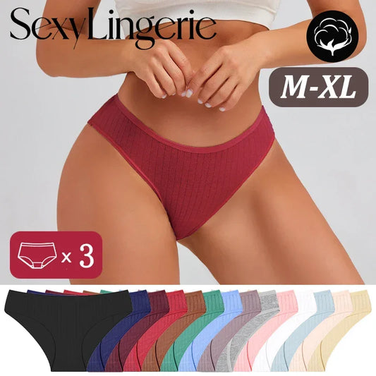 Seamless Cotton Sexy Low Rise Stripes Lingerie