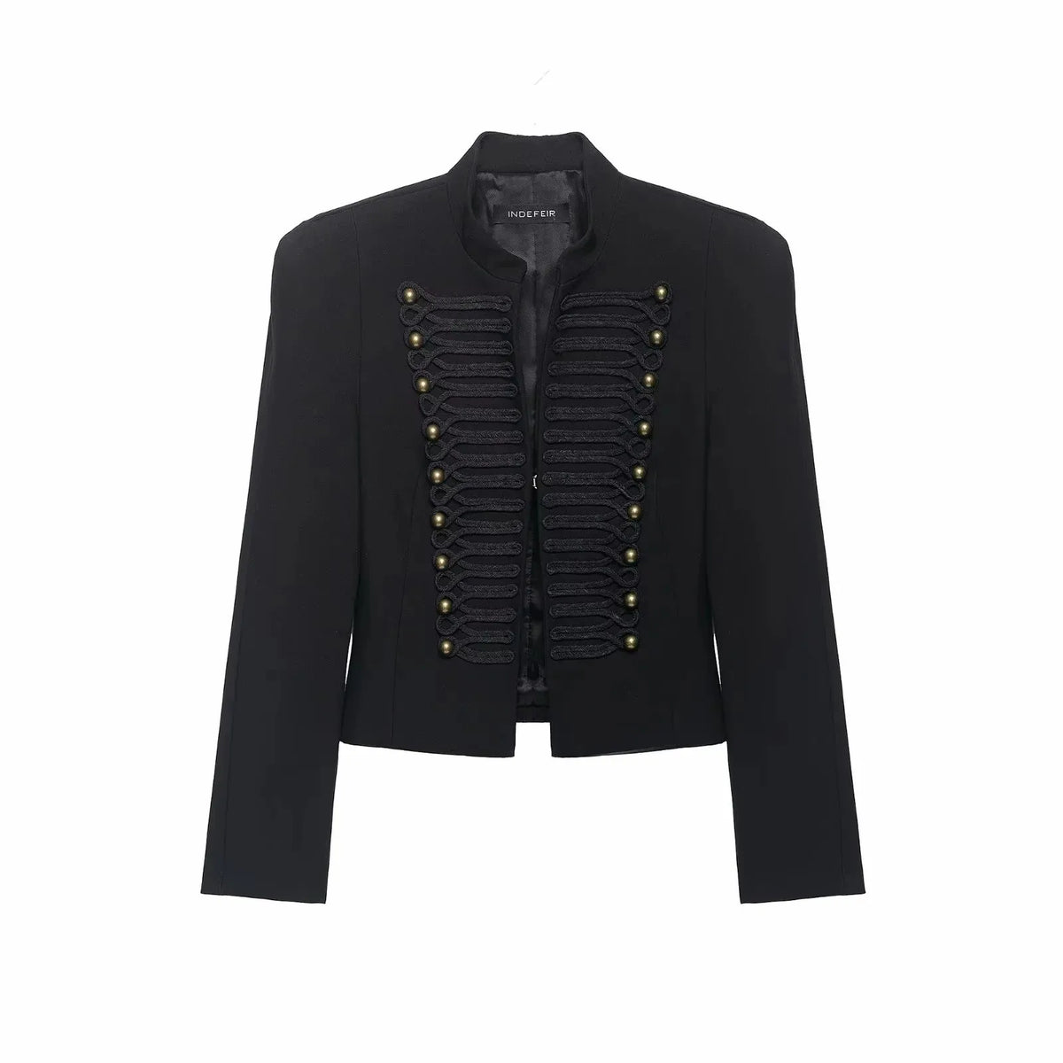 Slim Elegant Napoleon High Street Chic Shoulder Padded Jacket